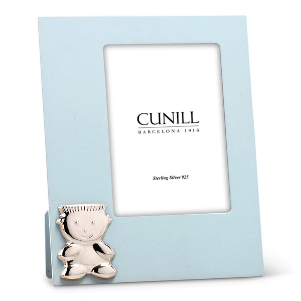 Cunill 'Boy' 4x6 Sterling Silver and Blue Wood Picture Frame