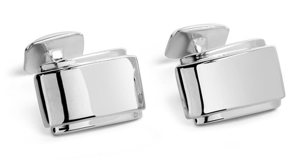 Edgy Gloss Sterling Silver Cufflinks by Krysaliis