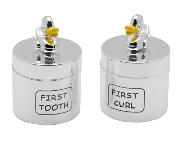 Wallace 2-pc. First Tooth and First Curl Baby Duck Keepsake Box Set
