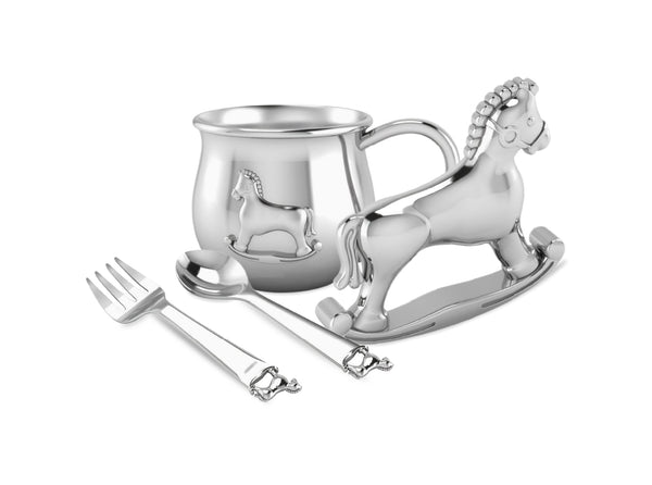 Krysaliis Silver Plated Baby Gift Set - Horse