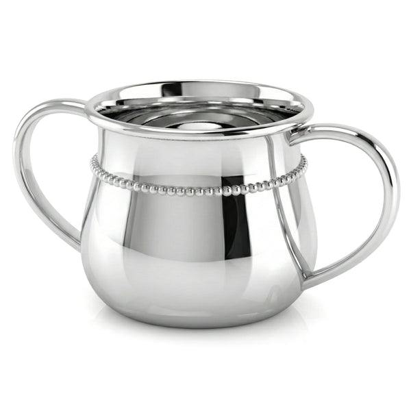 Krysaliis Beaded 2 Handle Baby Cup in High Micron Sterling Silver Layer