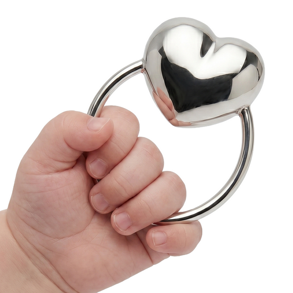 Krysaliis Heart Baby Rattle in High Micron Sterling Silver Layer