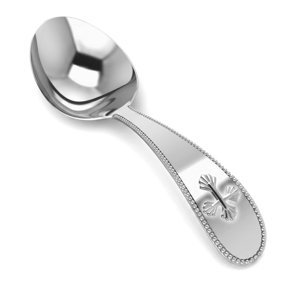 Krysaliis Sterling Silver Beaded Cross Feeding Spoon