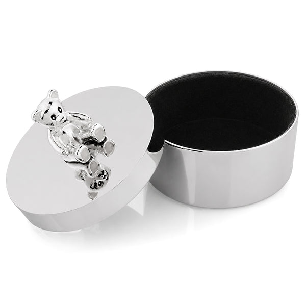 Krysaliis Silver Plate Teddy Bear Keepsake Box