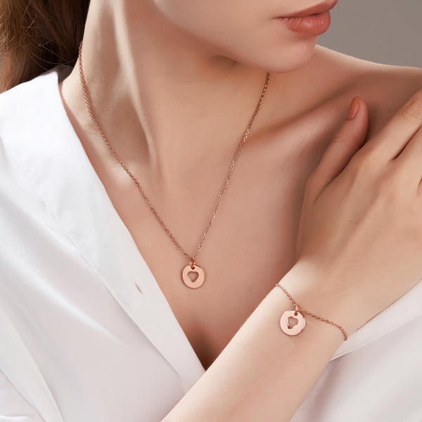 Mysha Personalized Captured Love Pendant & Bracelet Set