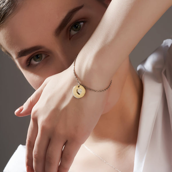 Mysha Personalized Mixed Metal Captured Eternal Love Bracelet