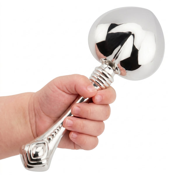 Krysaliis Sterling Silver Baby Rattle - Heart