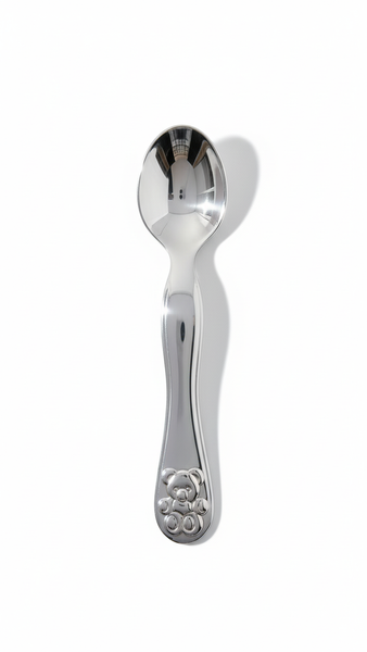 Krysaliis Bear Baby Spoon in High Micron Silver Layer