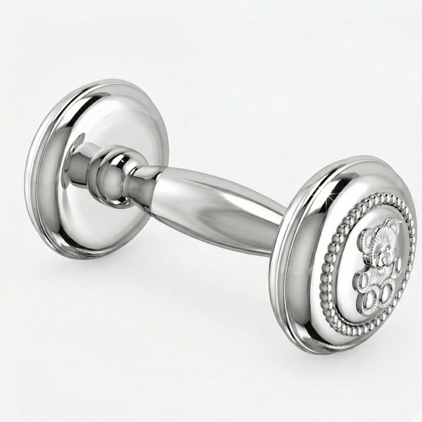Krysaliis Bear Baby Rattle in High Micron Sterling Silver Layer