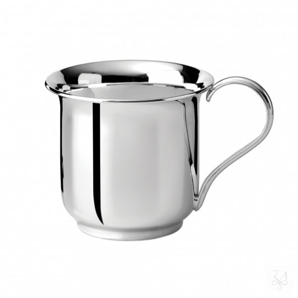 Krysaliis Sterling Silver Classic Mug Shape Baby Cup with Smooth Handle