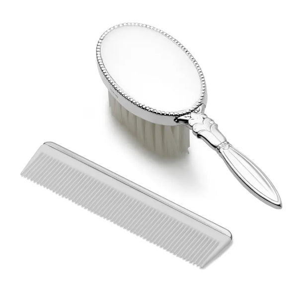 Empire Sterling Girls Oval Design Brush & Comb