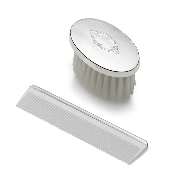 Empire Sterling Boys Oval Shield Design Brush & Comb