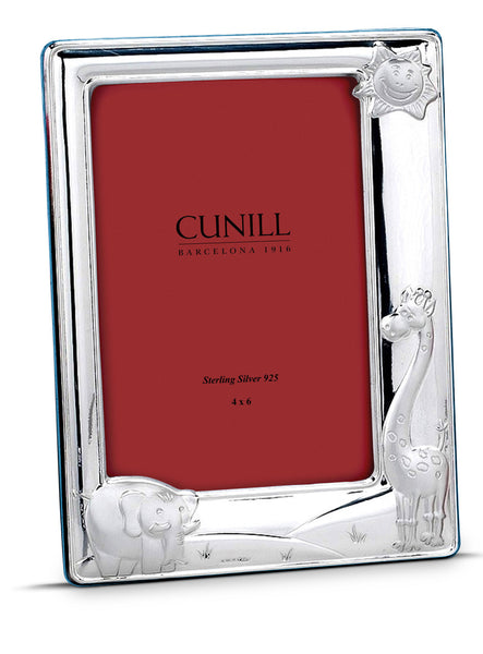 Cunill Baby Zoo Blue 4x6 Sterling Silver Frame