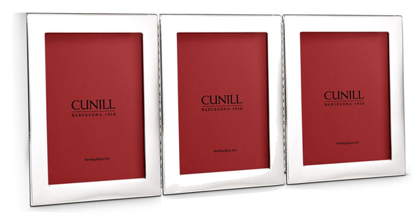 Cunill Tiffany Plain Hinged Triple 4x6 Sterling Silver Frame
