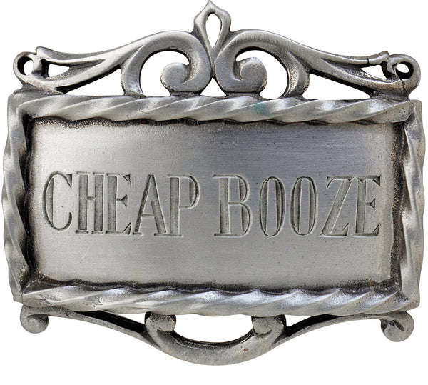Salisbury Pewter Decanter Label - Cheap Booze