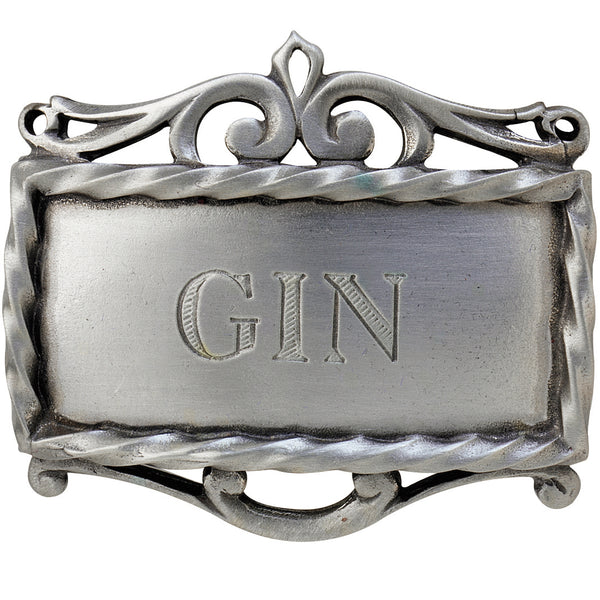 Salisbury Pewter Decanter Label - Gin