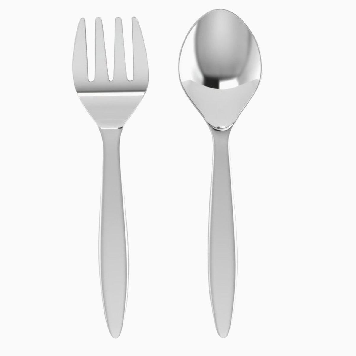 Classic Sterling Silver Baby Spoon & Fork set by Krysaliis All Silver