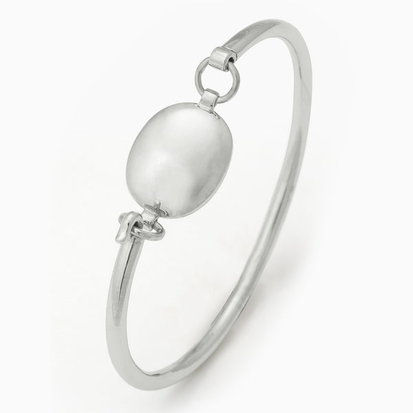 Oval Sterling Silver Baby Bracelet Bangle by Krysaliis