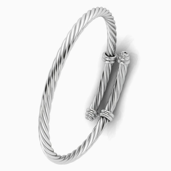 Sterling Silver Baby Cord Bracelet Bangle by Krysaliis