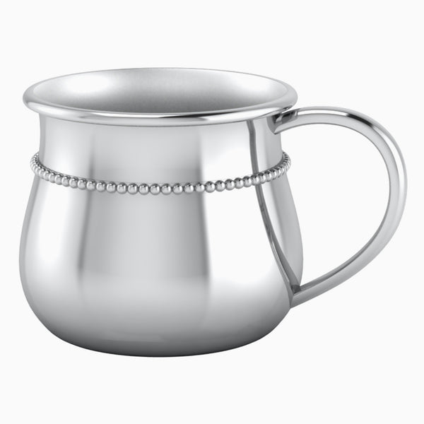 Krysaliis Classic Bulge Beaded Silver Plated Baby Cup