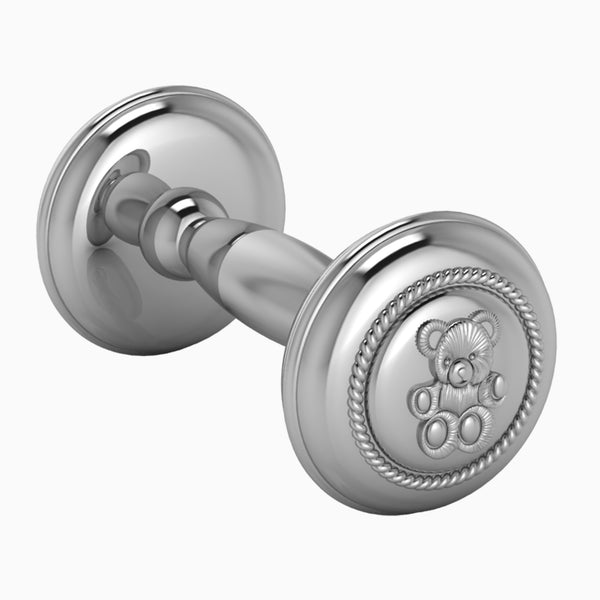 Krysaliis Teddy Silver Plated Teddy Rope Dumbell Rattle View 1