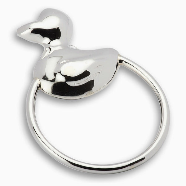 Krysaliis Duck Ring Sterling Silver Baby Rattle View 1