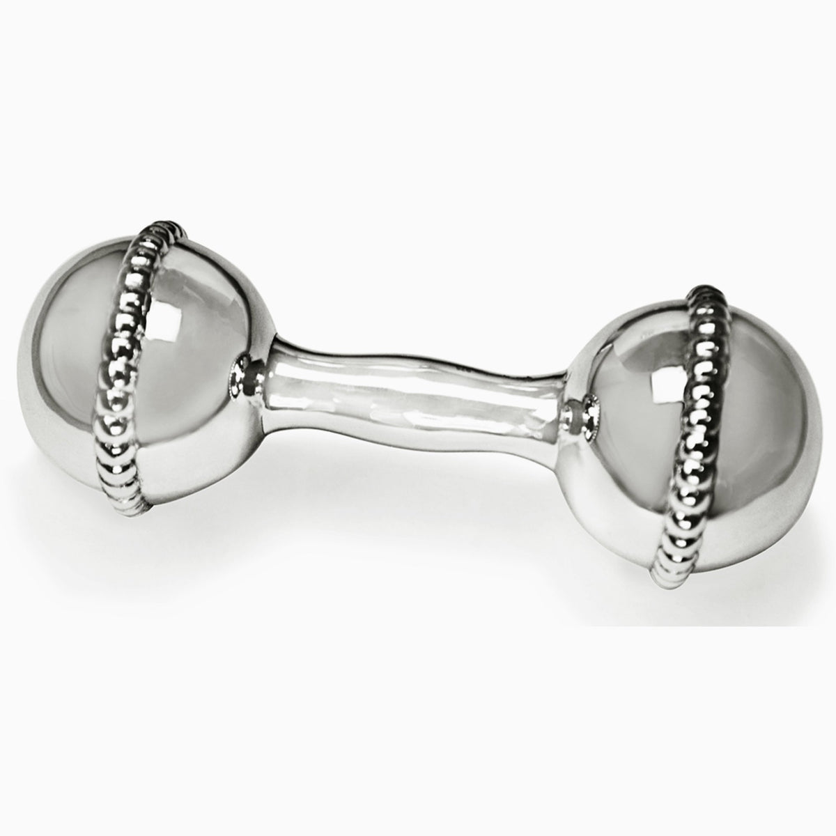 Sterling Silver Mini Beaded Dumbbell by Krysaliis - All Silver Gifts