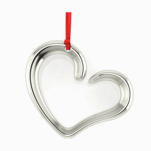 Krysaliis Sterling Silver Heart Christmas Ornament