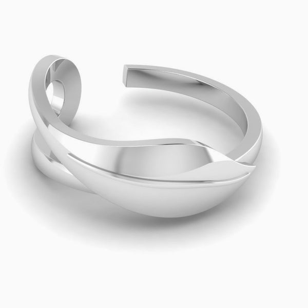 Krysaliis Sterling Silver Oval Leaf Napkin Ring - Set of 2