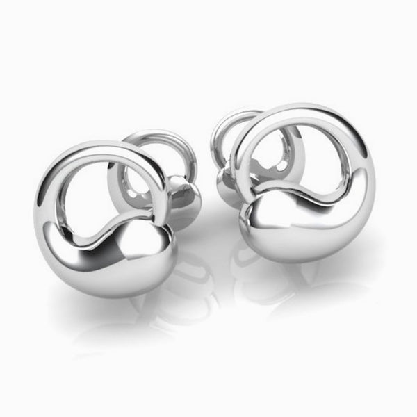 Krysaliis Circular Terrance Sterling Silver Cufflinks