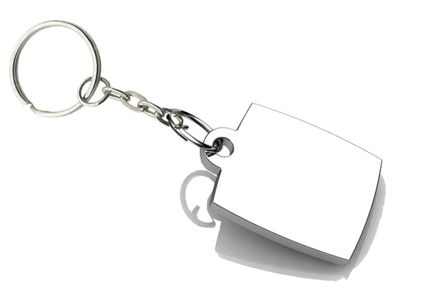 Rectangle Sterling Silver Keychain by Krysaliis