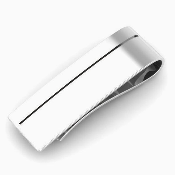 Sleek Enamel Sterling Silver Money Clip by Krysaliis