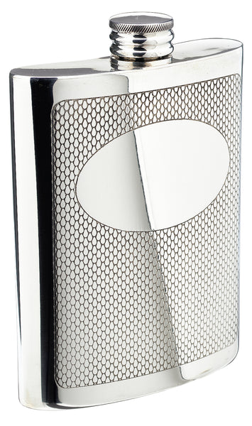 Salisbury Engravable Pewter Embossed Flask