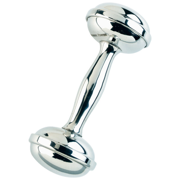 Salisbury Pewter Dumbbell Baby Rattle