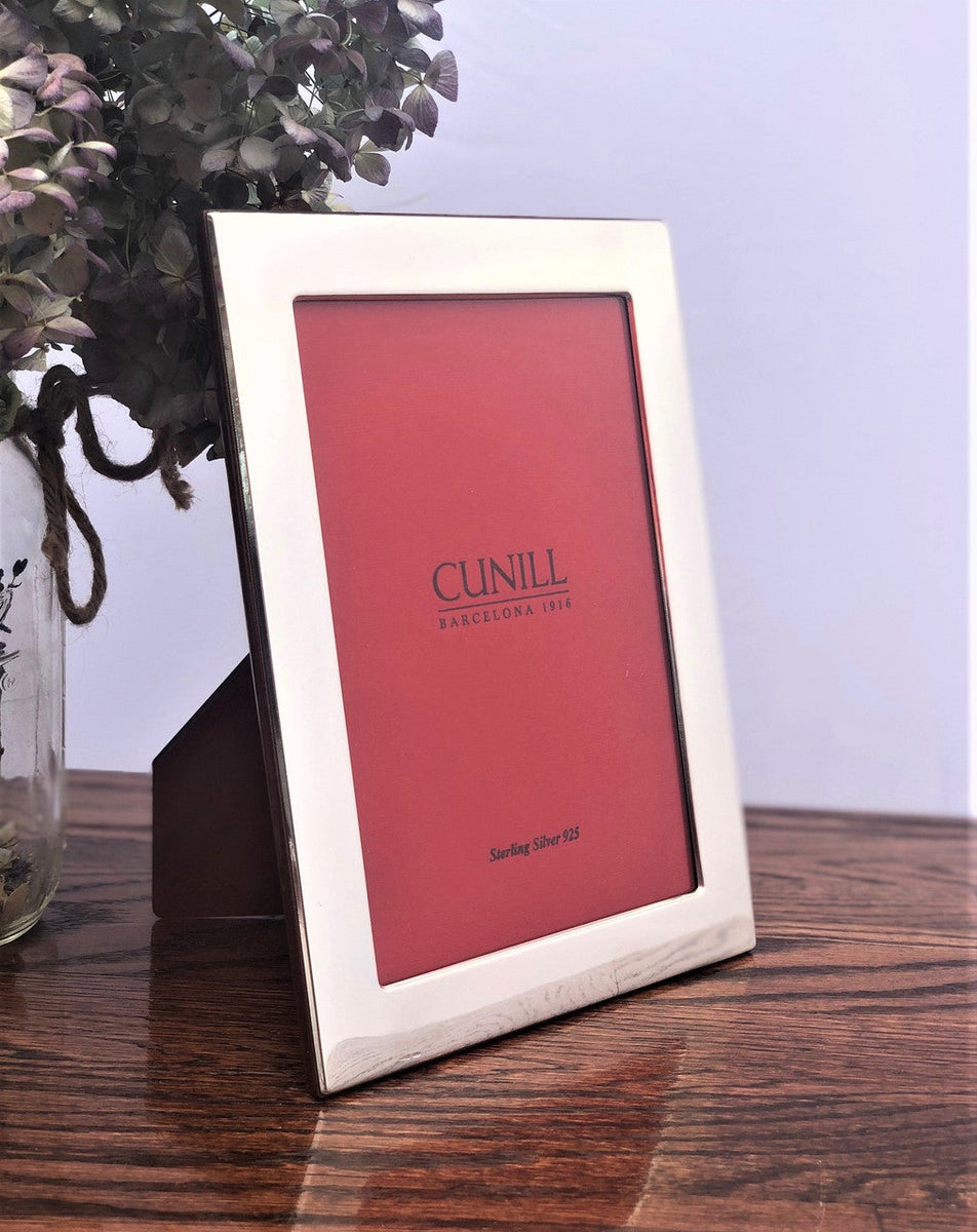 Cunill Tiffany Plain Sterling 4x6 Silver Picture Frames Engraved