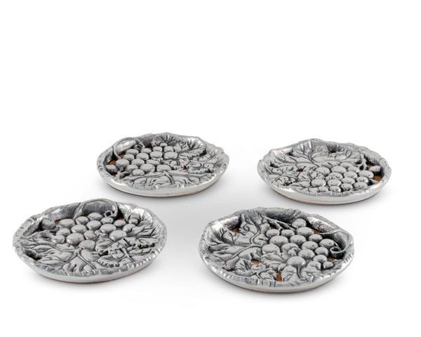 Arthur Court Grape Wine Coaster Set of 4