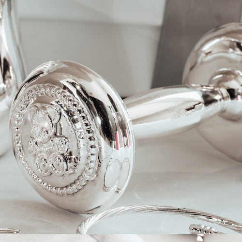 Personalized Silver Plated Baby Rattles - All Silver Gifts