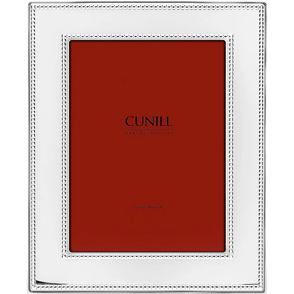 Cunill Tiffany Double Bead Non-Tarnish Sterling Silver 8x10 Picture Frame