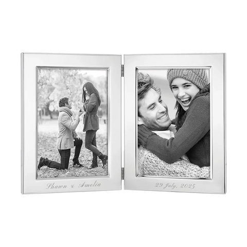 Reed and Barton Classic Silverplate 5" x 7" Double Photo Frame