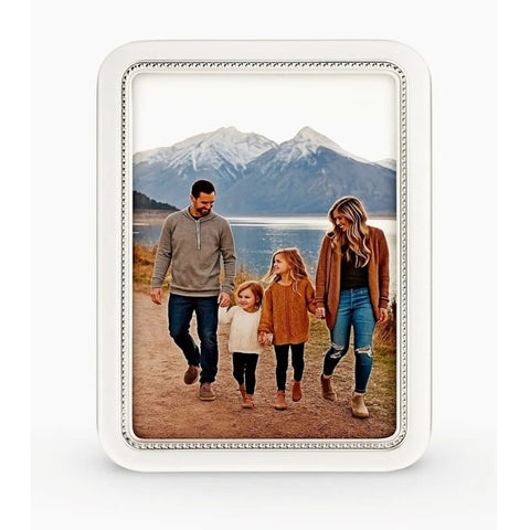 Cunill 'Manchester Bead' 5x7 Non-Tarnish Sterling Silver Picture Frame