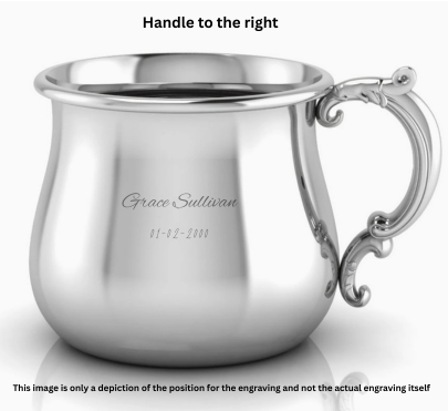 Krysaliis Victorian Silver Baby Cup — Sterling Silver Layer, Personalized Engraved Baby Keepsake Gift
