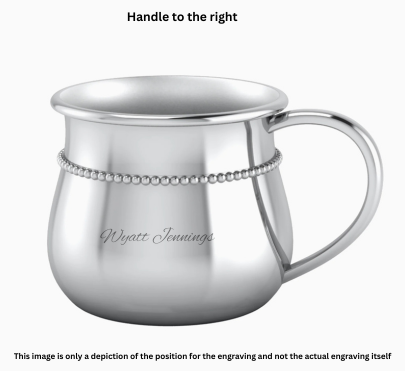 Krysaliis Classic Bulge Silver Plated Baby Cup - Beaded