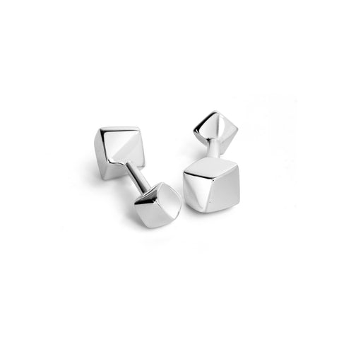 Cube Sterling Silver Cufflinks by Krysaliis