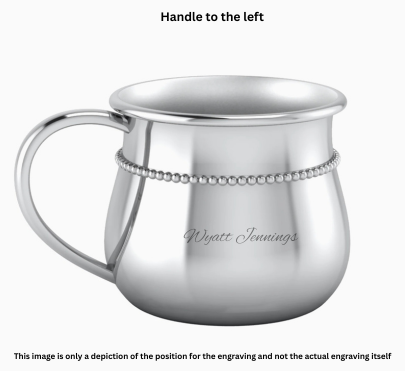 Krysaliis Classic Bulge Silver Plated Baby Cup - Beaded