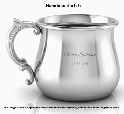 Krysaliis Victorian Silver Baby Cup — Sterling Silver Layer, Personalized Engraved Baby Keepsake Gift