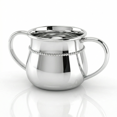 Krysaliis Beaded 2 Handle Baby Cup in High Micron Sterling Silver Layer