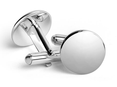 Classic Round Sterling Silver Cufflinks By Krysaliis
