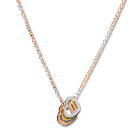 Mysha Triple Heart of Purity Pendant - Mixed Metal