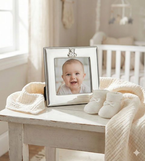 Cunill Sterling Wide Border Square Teddy Bear  Picture Frame 4x4