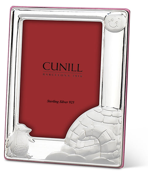 Cunill 'Penguin' 4x6 Sterling Silver Picture Frame (Blue Back)